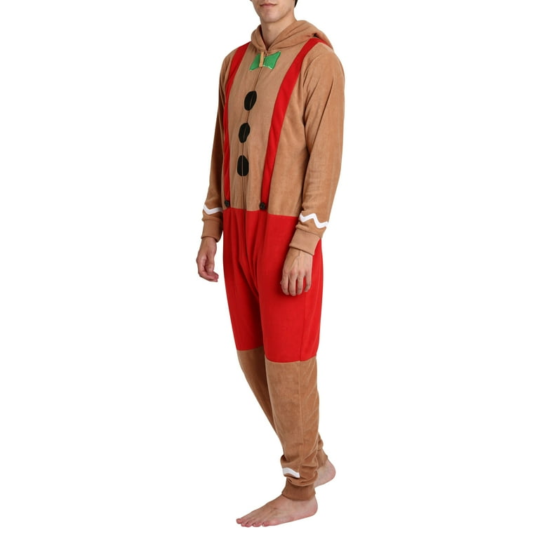 SLEEPHERO Adult Onesie Men Cozy Novelty Gingerbread Man Onesie Christmas Mens Onesie Holiday Halloween Adult Onsie Adult Costumes For Men Gingerbread Man X Large Walmart