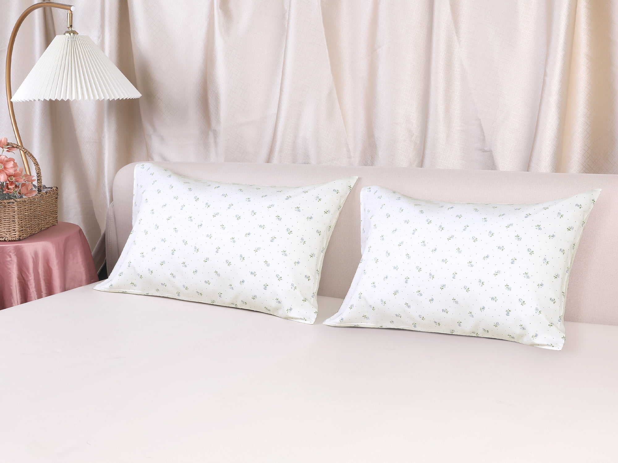 Unique Bargains Pillowcase Cotton Floral Pillow Cases with Envelope Closure Blue