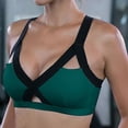thumbnail image 3 of Gibobby Sports Sujetadores para mujer Cruz Frontal Chaleco Color Tops Ladies'plain Bra Lace Cup Side Full Bra(Verde,XL), 3 of 5