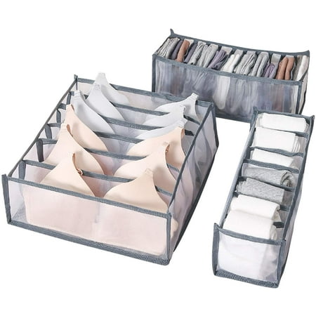 Underwear drawer organizer, 3 piece storage box drawers dividers for ...