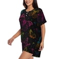 thumbnail image 2 of Picia Butterfly Pajamas Sets for Women Soft Short-Sleeved Pjs with Lounge Shorts Two Piece Sleepwear-Large, 2 of 9