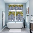 thumbnail image 4 of Lemons Kitchen Curtains Valances and Tiers Set of 3 National Style Summer Lemon Blue Floral Texture Linen Tier Curtains and Valance with Rod Pocket for Small Windows, 27.5"x36", 4 of 9