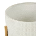 thumbnail image 4 of DecMode 21", 17"H Dome White Metal Planter with Gold Stand (2 Count), 4 of 9