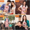 thumbnail image 4 of Pioneer Flower Floral Print Pattern Apron for Women and Men, Cotton Linen Waterproof with Pockets, Adjustable, 33x27 Inch for Kitchen, Gardening, BBQ, Salon, 4 of 6