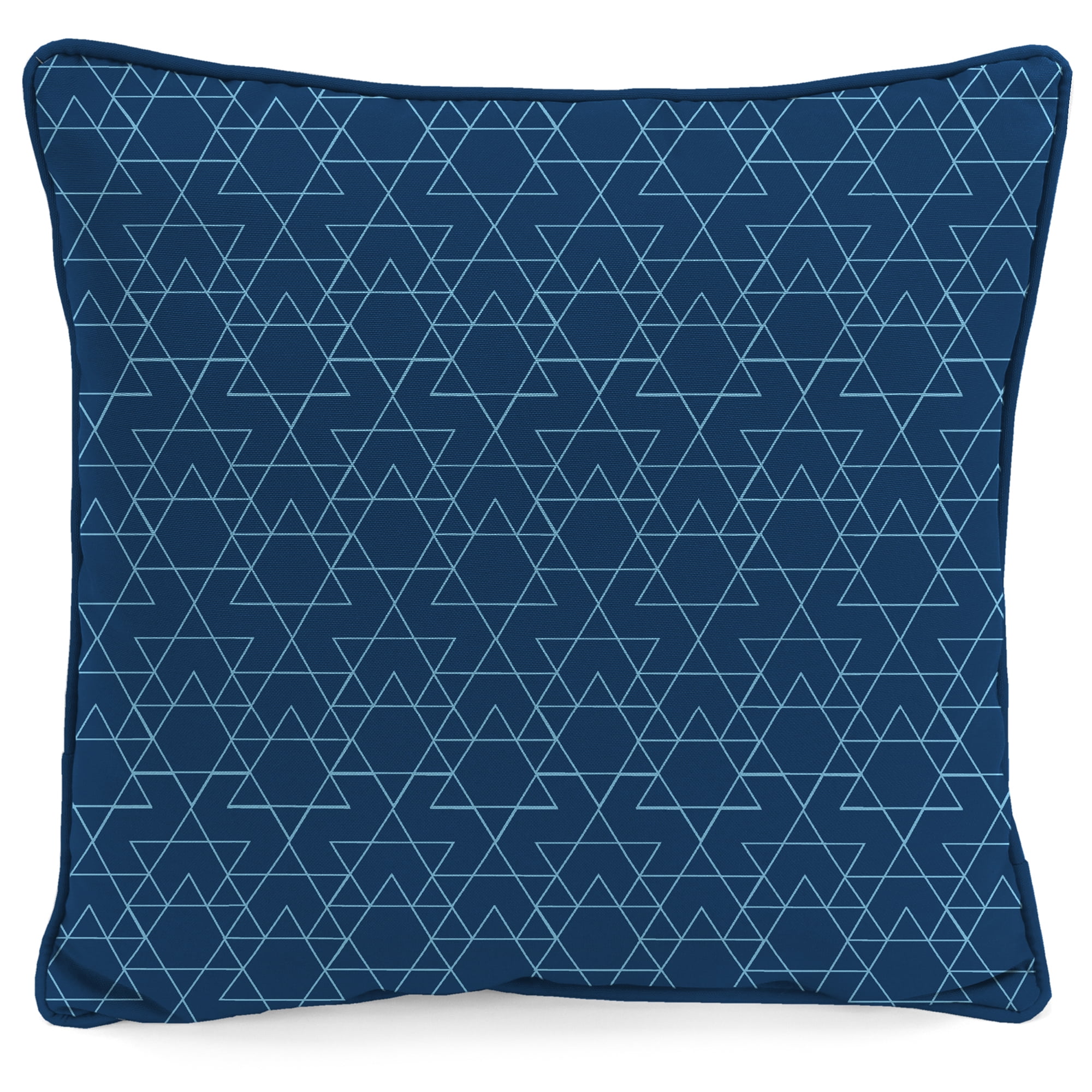 Jordan Manufacturing 16" x 16" Live Love Latke Hanukkah Cream Novelty and Navy Geometric Reversible Square Outdoor Throw Pillow with Welt (2 Pack)