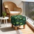 thumbnail image 4 of SCRAWLGOD St. Patrick's Day Shine Shamrock Print Green Black Stretch Ottoman Cover Square Ottoman Slipcovers for Foot Stool & Folding Storage Furniture with Nonslip Elastic Bottom for Living Room, 4 of 7
