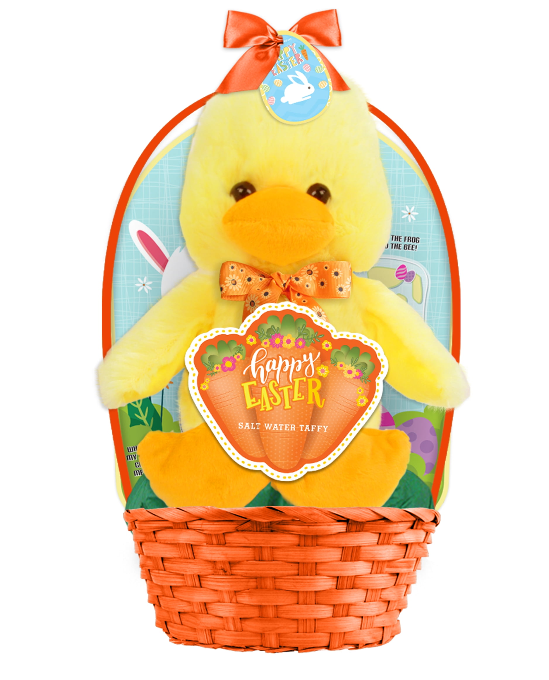 Megatoys Easter Basket with Plush Animal Toy & Primrose Taffy