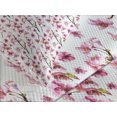 thumbnail image 4 of Ambesonne Cherry Blossom Quilted Bedspread Set 3 Pcs, Sakura Branch, Queen Size, Hot Pink Green Brown, 4 of 5