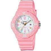 Casio Women's Dive Style Watch with Pink Glossy Resin Strap