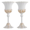 thumbnail image 4 of Miumaeov 2pcs 9.4" Metal Trumpet Vase, Wedding Decor Vase, Flower Decor Vase Plant Holder for Wedding, Party, Reception Ceremony Decor (White), 4 of 9