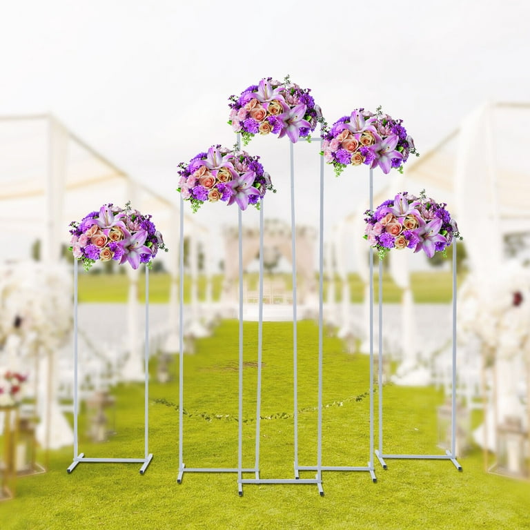 5Pack Wedding Flower Stands Plants Display DIY Room H-shaped Decro Steel  Tube 5 Pack Wedding Rack Backdrop Stand White Square Frame Flower Balloon