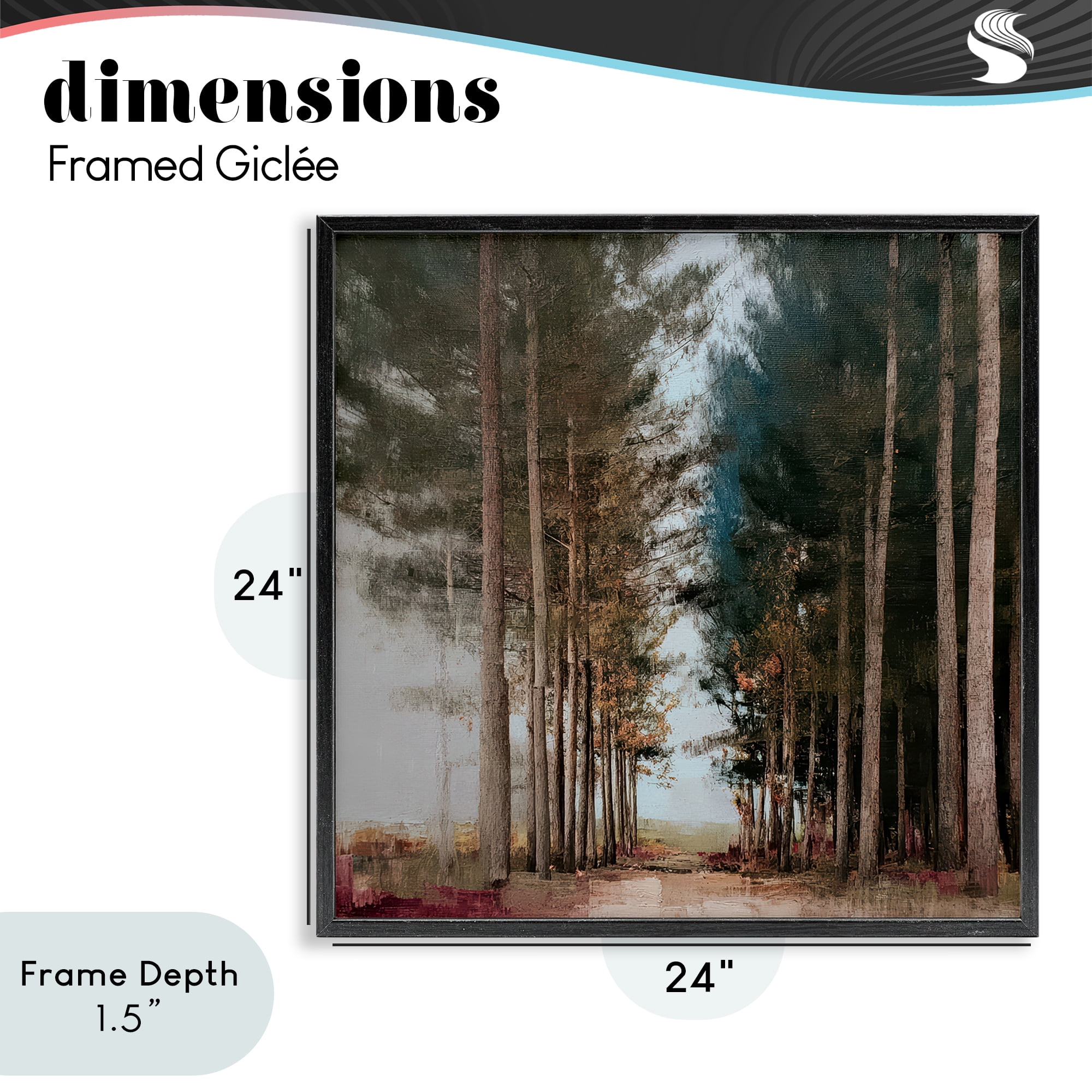 Stupell Industries Tall Trees Pathway Black Framed Giclee Art, design by Kim Curinga