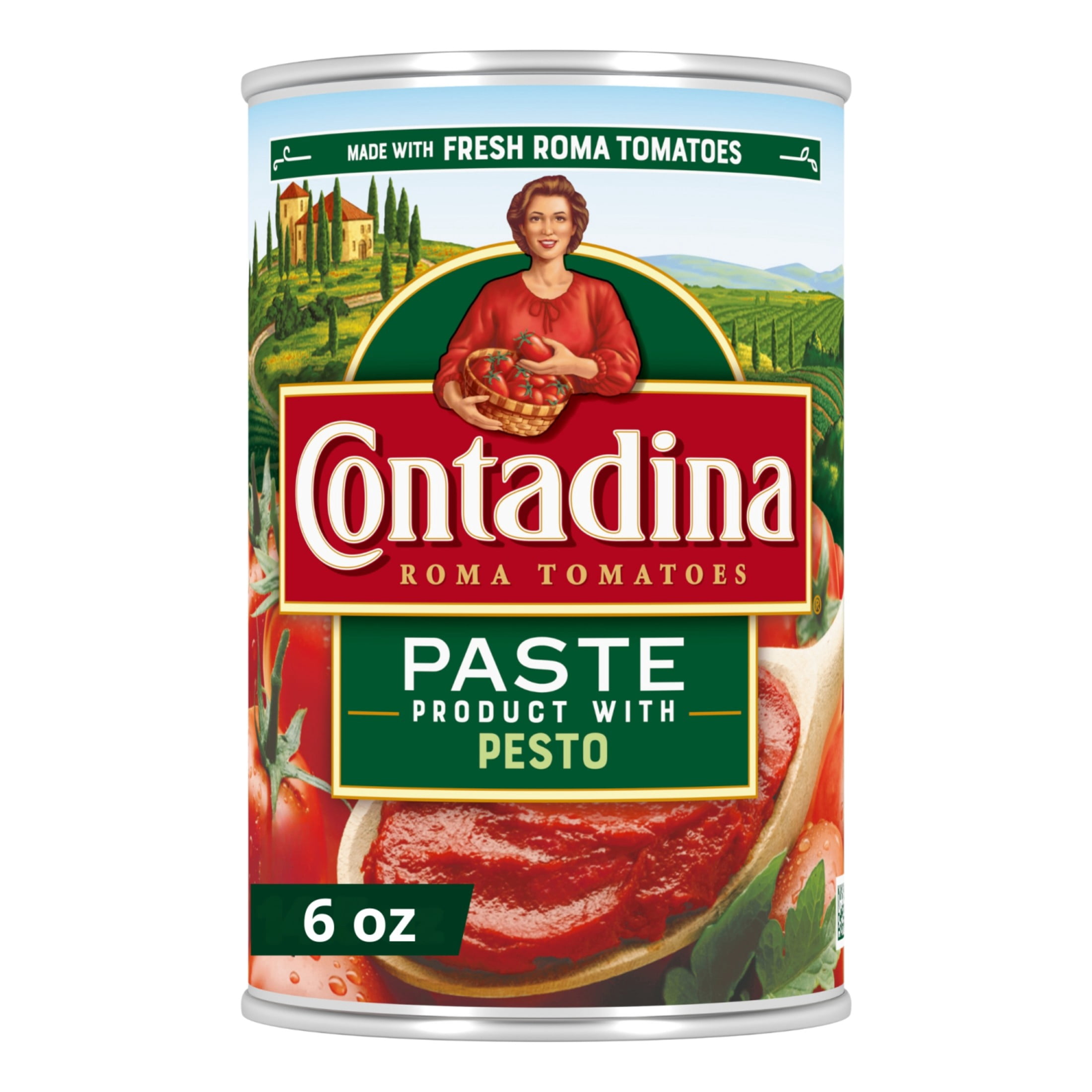 (12 pack) Contadina Canned Tomato Paste with Pesto, 6 oz Can