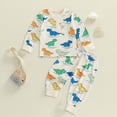 thumbnail image 2 of CAUYDY 3M 6M 9M 12M Baby Boy Going Home Outfit Newborn Boys Pajamas Comfy Long Sleeve Shirt and Pants 2PCS Set Preemie Sleepers Infant Clothes Fall Winter Sizes 6-12 Months,Green, 2 of 4