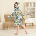 thumbnail image 4 of FORMRS Niños Bathrobe Unisex Hooded Robe Soft Plush Pajamas Sleepwear, Size 4-6T, Retro Beige Lemon, 4 of 7