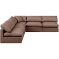 thumbnail image 4 of Meridian Furniture Sectionnel Modulaire en L en Cuir Végane Brun Indulge, 4 of 9