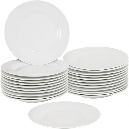 10 Strawberry Street 7.5" Round Dessert Plates, White, Set of 24
