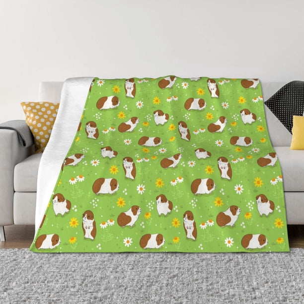 Fotbe Guinea Pigs Manta de Franela con Estampado, Manta Ultrasuave para Cama, Sofá, Auto, Hipoalergénica y Antibolitas-60"x50"