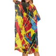 thumbnail image 4 of HELLHERO High Quality Fabrics Bathing Suit Cover Up for Beach Half Sleeve Breathable Colorful Splash, 4 of 6