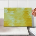thumbnail image 2 of Yellow Cutting Board, Abstract Triangle Geometrical Shaded Patterns with Modern Mosaic Illustration Motifs, Decorative Tempered Glass Cutting and Serving Board, Small Size, Yellow, by Ambesonne, 2 of 5