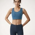 thumbnail image 2 of Women's High Support Athletic Sports Bra with Scoop Neck and Wide Adjustable Straps - X Large, Blue, 2 of 5