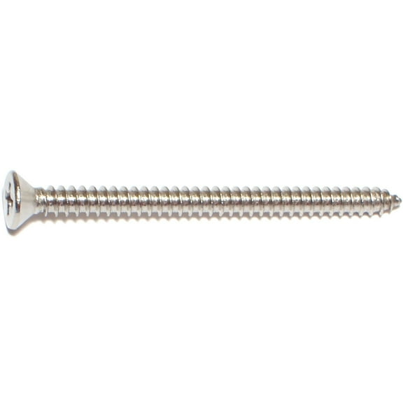 #10 x 2-1/2" 18-8 Stainless Steel Phillips Flat Head Sheet Metal Screws SMSFSS-232