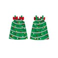 thumbnail image 2 of RUINIXCW Toddler Girl Christmas Dress Colorful Bobbles Red Bow Fleece Overall Dress, 2 of 7