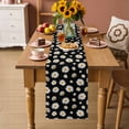 thumbnail image 2 of Spring Floral Daisy Table Runner 48 Inches, Black Elegant Pastoral Flowers Watercolor Bed Runner Dresser Scarves Tabletop for Indoor Outdoor Parties/Ceremony/Banquet, 13" x 48", 2 of 8