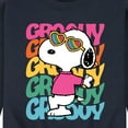 thumbnail image 3 of Peanuts - Groovy Stacked - Men's Crew Neck Fleece Pullover, 3 of 6