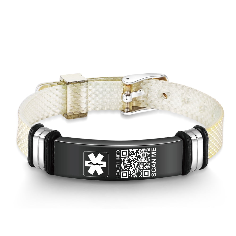 QR Code Sports Medical ID Alert Bracelets for Father Grandfather
