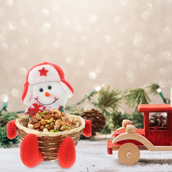 Tineasur Christmas Candy Basket Multi Color Odorless Portable Desktop Adornment