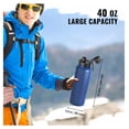 thumbnail image 4 of 40 oz Insulated Water Bottle, Stainless Steel Flask with Lid, Camping Hiking Sports Cup, 4 of 7