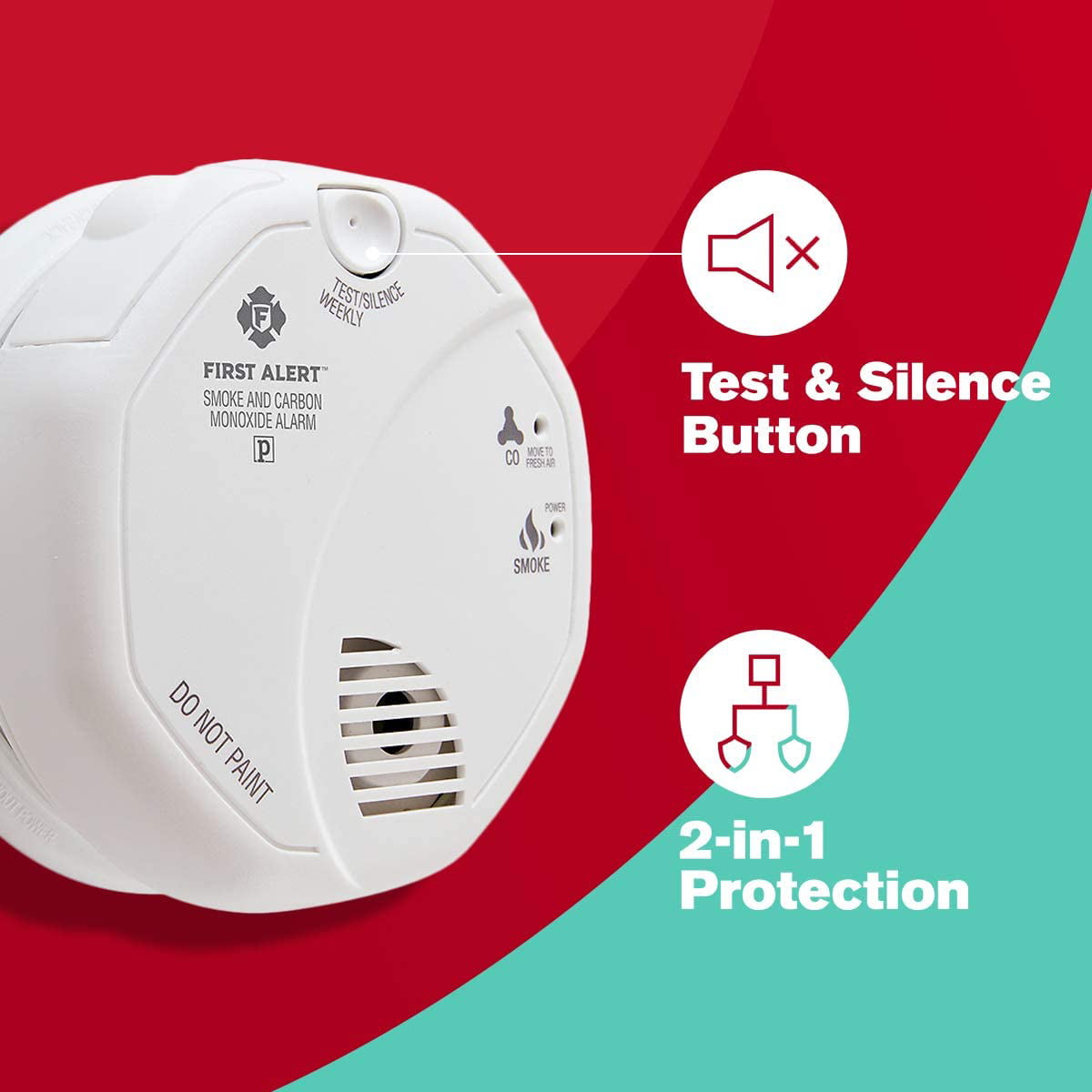 First Alert Speaker Carbon Monoxide Smoke Detector Alarm for sale online