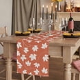 thumbnail image 2 of Fall Maple Leaf 70 Inch Table Runner, Vintage Red Orange Beige Autumn Leaves Farmhouse Dresser Scarf Cotton & Linen Tablerunner for Dining/Kitchen Island/Holiday Party Décor 13" x 70", 2 of 9