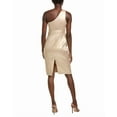 thumbnail image 2 of Aidan Mattox womens Aiden Mattox Pleated One-Shoulder Midi Dress, 14, Metallic, 2 of 3