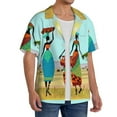 thumbnail image 4 of KLL African Women in Mountain Landscape Print Men's Shirt Short Sleeve Button Down Summer Cuba Beach Shirts- Small, 4 of 7