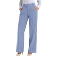 thumbnail image 5 of Jerdar Womens Dress Pants Pull On Wide Leg Stretchy Work Pants Women Business Casual Outfits Slacks for Women Trousers L, 5 of 6