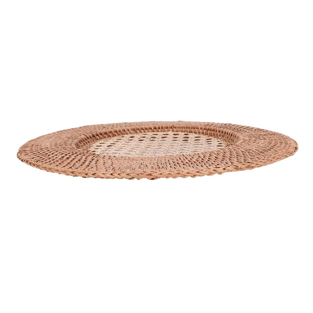 Ensemble de Table, Assiette de Chargeur en Rotin Tissé à la Main pour Décoration de Bureau