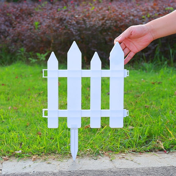 Konghyp White Plastic Garden Fence Picket Fence Edgings for Lawns, Flowerbeds, Decorative Yard Borders, Outdoor Space Divider, Modular Garden Fencing, Durable and Easy to Maintain