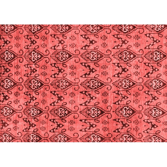 Ahgly Company Machine Washable Indoor Rectangle Abstract Red Modern Area Rugs, 7' x 9'