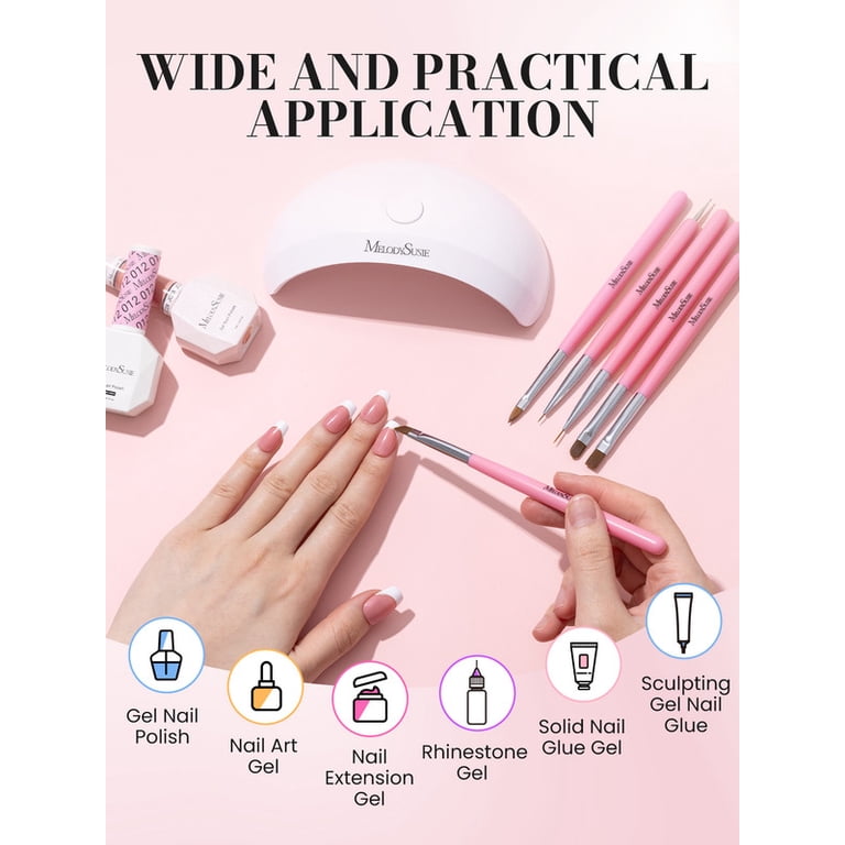 MelodySusie 6Pcs Nail Art Brush Set, Professional Painting Tools
