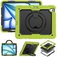 thumbnail image 2 of for iPad Air 13 inch Case (2026 M4/2025 M3/2024 M2), 360 Rotating Shockproof Cover with Stand, Handle, Shoulder Strap, Lime, 2 of 7