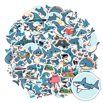 Cute Shark Stickers Adventure Stickers Funny Cartoon Stickers for Laptops Suitcases Notebooks