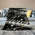 thumbnail image 2 of BCIIG Music Blanket Gifts for Women Girls Soft Warm Lightweight Cozy Black and White Musical Note Throw Blankets for Bed Sofa Living Room Couch Home Decor  50x60in, 2 of 6