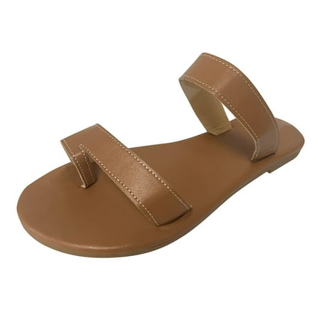 

Mackneog Leisure Bohemia Women s Solid Color Summer Non Slip Slip On Flat Beach Open Toe Breathable Sandals Shoes Slippers Gift on Clearance