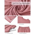 thumbnail image 5 of MINTREUS Lounge Sets for Women Knit Short Sleeve Tops and Long Pants Soft Comfy Pajamas Set Oversized 2 Piece Outfits S-4X, 5 of 8