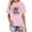 Pink, variant on Fesfesfes Tshirts for Women Summer Regular Printed Regular Women Round Neck Short Sleeves Top Womens Dress Shirts 2XL(US:12)