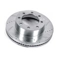 thumbnail image 1 of Power Stop Brake Rotor AR85153XR Evolution Series; Drilled And Slotted; One Piece Design With Hat; Wheel Bolt Pattern 8 x 170 Millimeter; Front; Silver Zinc Plated Cast Iron; Single, 1 of 4