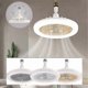 thumbnail image 2 of E27 Ceiling Fan with Lights,Enclosed Low Fan Light,Hidden Electric Fan Gimbal Lamp Holder(Cream Color), 2 of 5
