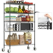 48x18x72 Inch Wire Shelving with Wheels, 3000 Lbs Heavy Duty Storage Shelves, Commercial-Grade Adjustable Utility Shelf, NSF-Certified Metal Storage Rack with Shelf Liners, 5-Tier, Matte Black